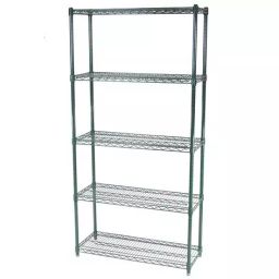 Saras Green Epoxy Painted Wire 5 Shelves Kitchen Rack 48x24x74 inch Saras 4824-image-8