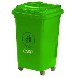 Mahalaxmi Industries 50 L Green PVC Plastic Wheel Dustbin 1 Pc-image-43