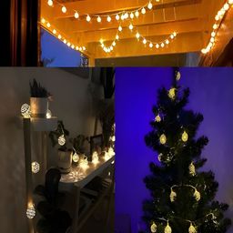KAVYARA Gold-Toned & White Ball Shape String Lights-17