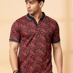 Metronaut Abstract Printed Polo Collar Slim Fit T-shirt-picture-14
