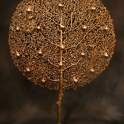 Exotic India Gold Toned Brass Tree Lamps-image-34
