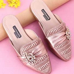Cute Walk by Babyhug Stone Studded Sandals - Pink-image-4