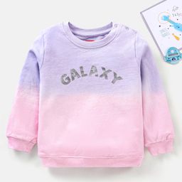 Babyhug Full Sleeves Cotton Knit Sweatshirt with Foil Print Text - Pink & Violet-image-36