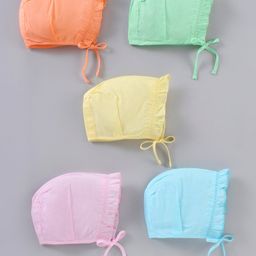Babyhug Cotton Caps Pack of 5 - Multicolour-image-98