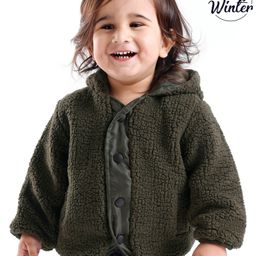 Babyoye Solid Dyed Full Sleeves Hoodie - Green-image-77