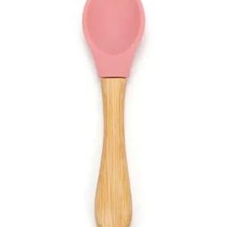 THE LITTLE LOOKERS Silicone Spoon with Bamboo Handle, BPA Free Feeding Spoons for Baby/Kids/Toddlers - Pink (Pack of 1)-picture-23