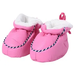 Kid-O-World Solid Leather Detailed Booties - Dark Pink-picture-16