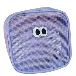 House of Quirk Cute Eye Mesh Cosmetic Bags, Makeup Bags Travel Makeup Organization Case, Makeup Brush Lipstick Case Storage Toiletry Bags (Purple)-image-72