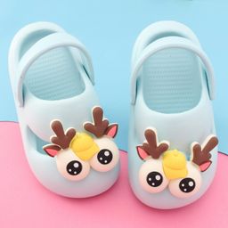 Oh! Pair Clogs with Back Strap Closure & Reindeer Applique - Blue-picture-16