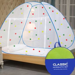 Classic Mosquito Net for Single Bed with 30 Star Foldable Machardani - Blue-14