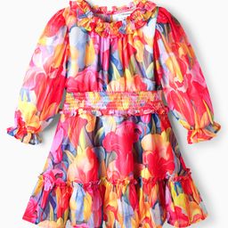 Ollington St. Georgette Floral Printed Full Sleeves One Piece Frock - Multicolor-image-35