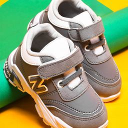 KATS Alphabet Detailed Velcro Closure Sneakers - Grey-image-76