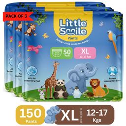 Little Smile Better Dry Feel Baby Diaper Pants | Extra Large | Pack of 3 - XL (150 Pieces)-image-81