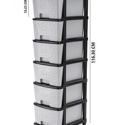 texro TEX-RO Chest of Drawers Versatile Drawer Storage Organizer & Organisers Storage Box for Ideal for Neat and Tidy Storage Solutions plastic drawers storage 6XL - Grey&Black image 3