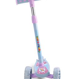 fab n funky 3 Wheel Foldable Kids Scooter with LED Lights and 4 Level Adjustable Handle Bar - Purple & Grey image 5