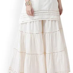 SRISARAS Women Cotton Flared Ethnic Palazzos-image-84