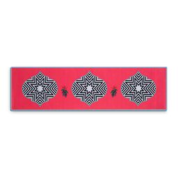 SEJ by Nisha Gupta Pink & Black Geometric Print Rectangular 13" x 48" Cotton Table Runner image 3