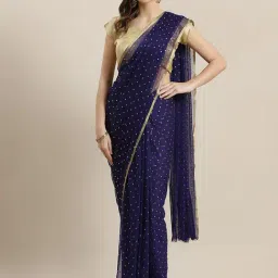 Ishin Navy Embellished Saree With Blouse-picture-28