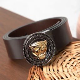Carlton London Brown Leather Waist Belt for Men-image-43