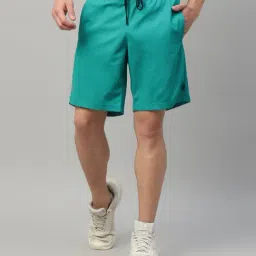 Dida Turquoise Polyster Regular Fit Solid Shorts-image-32