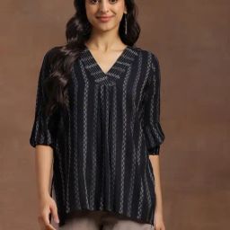 Libas Black Woven Design Kurti-picture-11