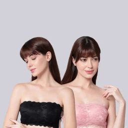 AROUSY Black & Pink Lace Work Tube Bras - Pack Of 2-picture-19
