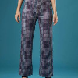 Globus Grey & Blue Printed Treggings-7
