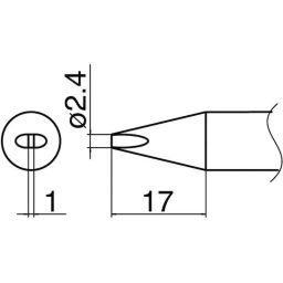 Hakko Soldering Iron Tip 2.4D Type Suitable For FX-801, T33-D24 (5) (Set of 5)-45
