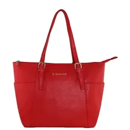 Giordano Refresh Ss19 Red Textured Large Tote Handbag-image-38