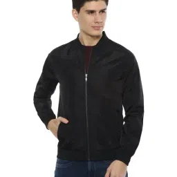 Van Heusen Black Full Sleeves Mandarin Collar Jacket-image-40