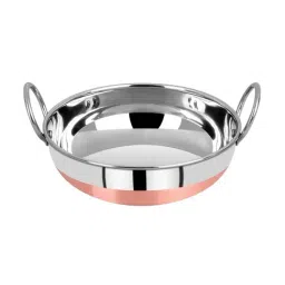 ACQUA SHINE Silver Copper Bottom Stainless Steel 25.3 cm Kadai (2400 ml) - Set of 1-19