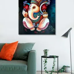 999store Black & Beige Ganesha Background Wall Paintings-40
