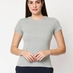 Bewakoof Grey Textured T-Shirt-image-54