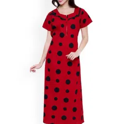 Secret Wish Red & Black Polka Dot Nighty-image-25