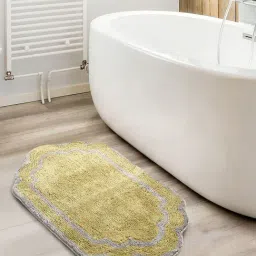 Saral Home Beige Microfiber Abstract Bath Mat 50X80 cm-image-30