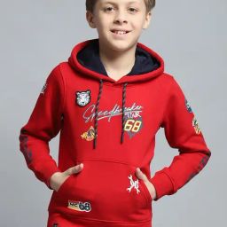 Monte Carlo Boys Printed Red Hooded Neck Full Sleeve Hoodie-image-32