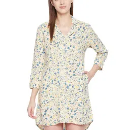Hypernation Yellow Printed Night Shirts-image-45