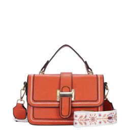 Luvoksi Orange Textured Medium Satchel Handbag-34