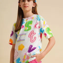 Vero Moda Girls Typography Printed Pockets T-shirt-picture-14