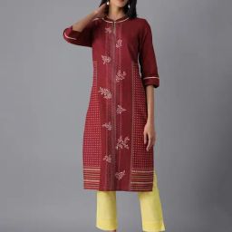 Aurelia Maroon Straight Kurta-image-28