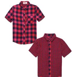 Under Fourteen Only Kids Multicolor Checks Reversible Shirt-image-40