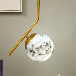 Homesake Modern Golden & White Metal Globe Lampshade Pendant Indoor Hanging Light - Set of 1-image-59