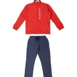 Sweet Dreams Kids Red & Navy Printed Full Sleeves Jacket with Trackpants-picture-17