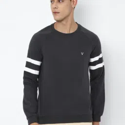 Allen Solly Sport Grey & White Cotton Regular Fit Striped SweatShirt-picture-20