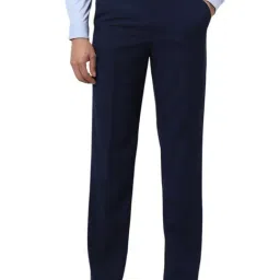 Van Heusen Navy Regular Fit Trousers-picture-20