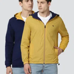 Peter England Casuals Yellow & Blue Regular Fit Reversible Jackets-35