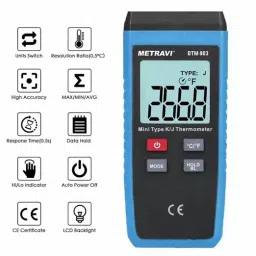 Metravi Digital Thermometer -50°C to 1300°C Backlit LCD Display, DTM-903 image 3