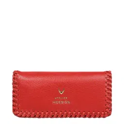 Hidesign Red Textured Bi-fold Wallet for Women-9