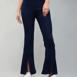 DOLCE CRUDO Dark Blue Denim Regular Fit Mid Rise Jeans-image-61