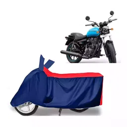 Auto Pearl Two Wheeler Cover with Bag for Royal Enfield Thunderbird 500, Red & Blue-image-28